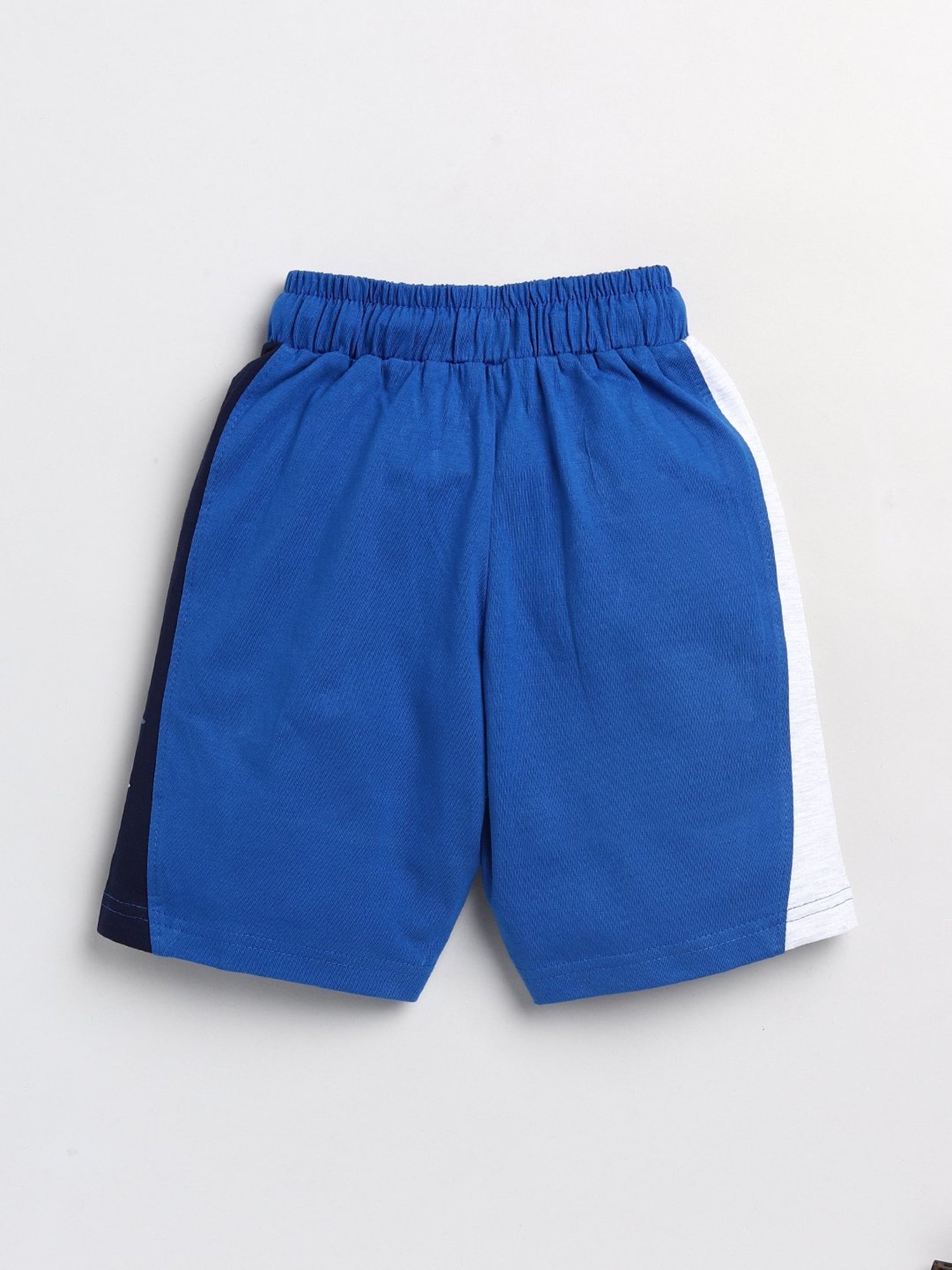 Todd N Teen Kids Blue & White Cotton Printed Bermunda