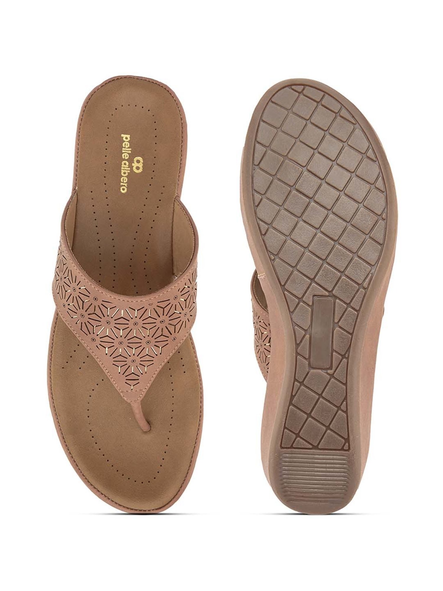 Pelle Albero Women's Peach Thong Wedges