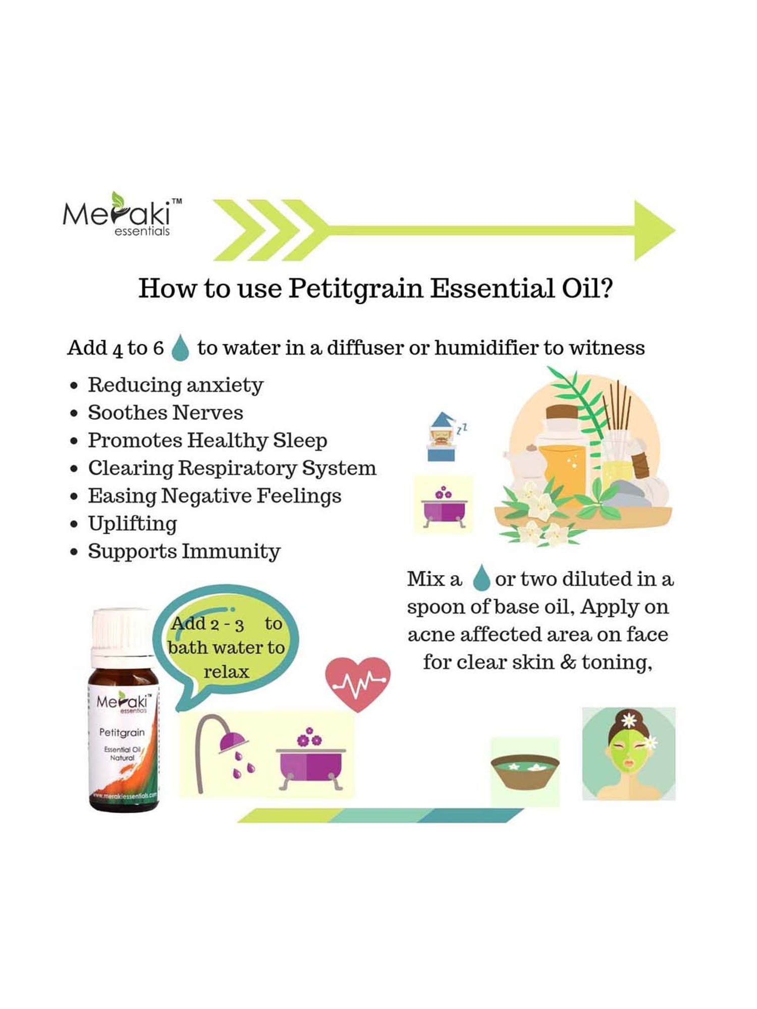 Meraki Essentials Petitgrain Essential Oil - 10 ml