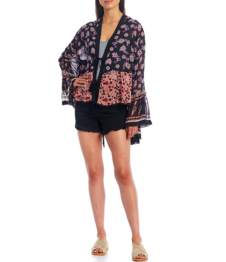 Free People Placed Print Lola Bell Sleeve Kimono