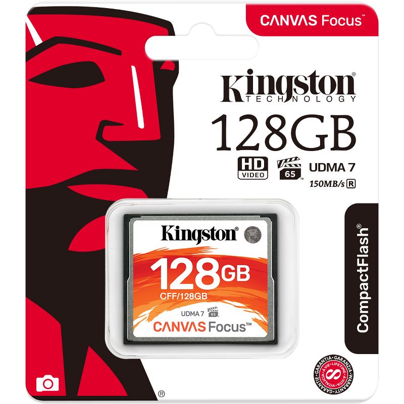 Kingston Canvas Focus 128 GB CompactFlash - 150 MB/s Read - 130 MB/s Write