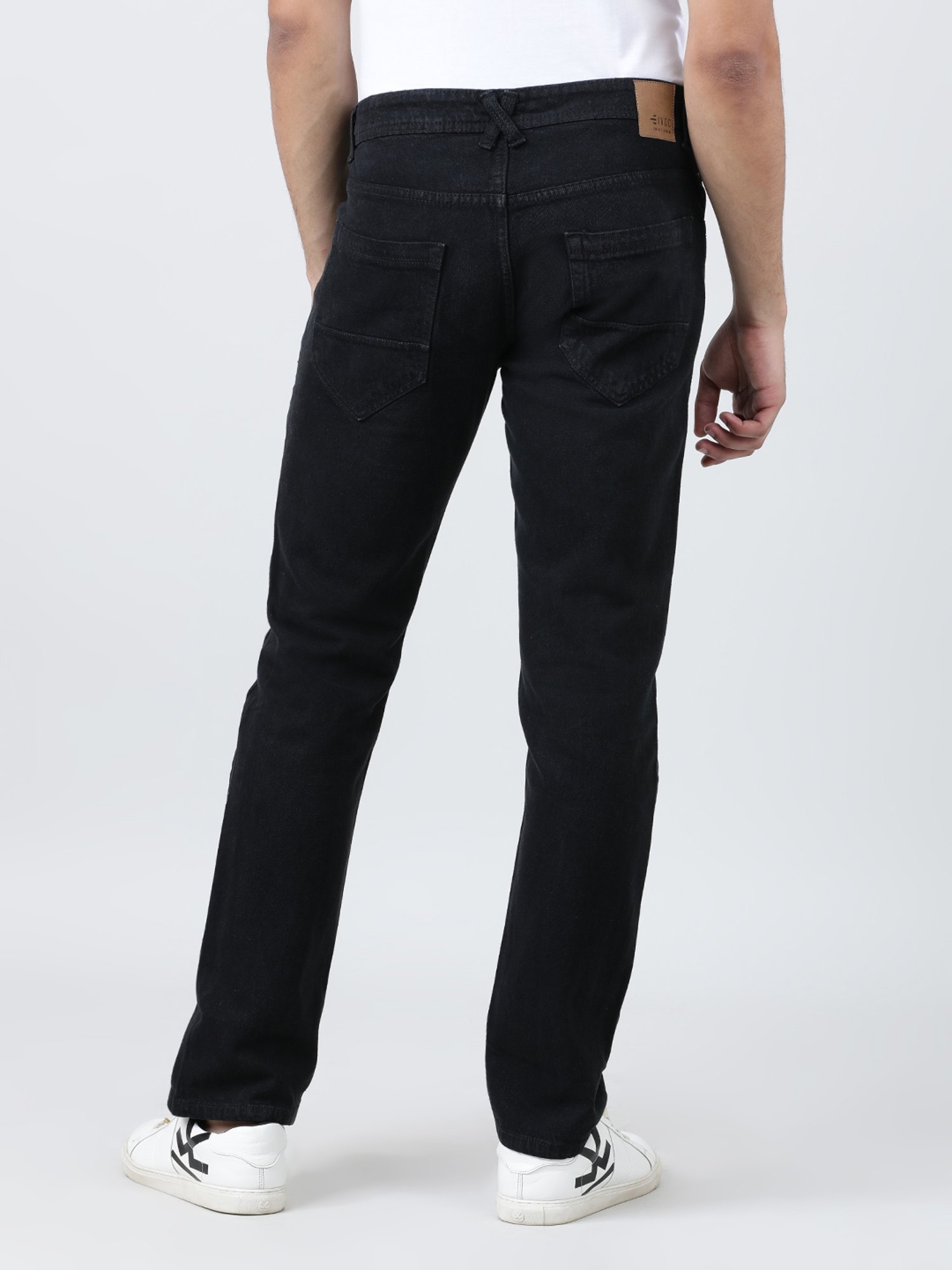 IVOC Black Regular Fit Cotton Lightly Washed Jeans