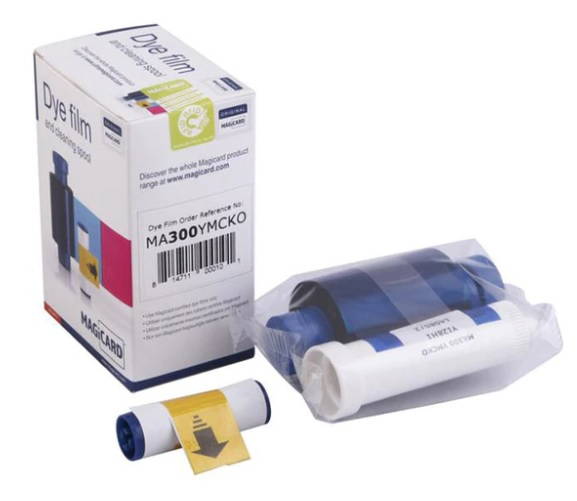 Magicard Dye Film, YMCKO Color Ribbon, 300 prints (MA300YMCKO)