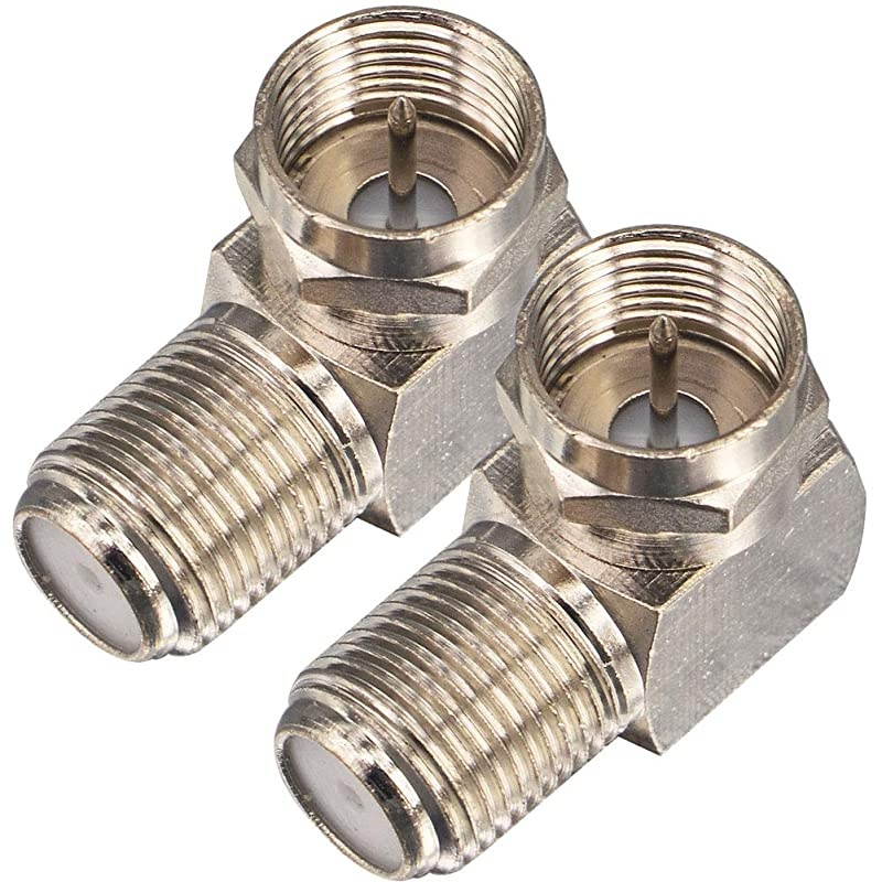Cable Right Angle Connector F Type Female to Male Adapter Right Angle Coax Connector F Male to Female RG6 Adapter for Coax Cable and Wall Plates Coax 90 Degree Pack of 2