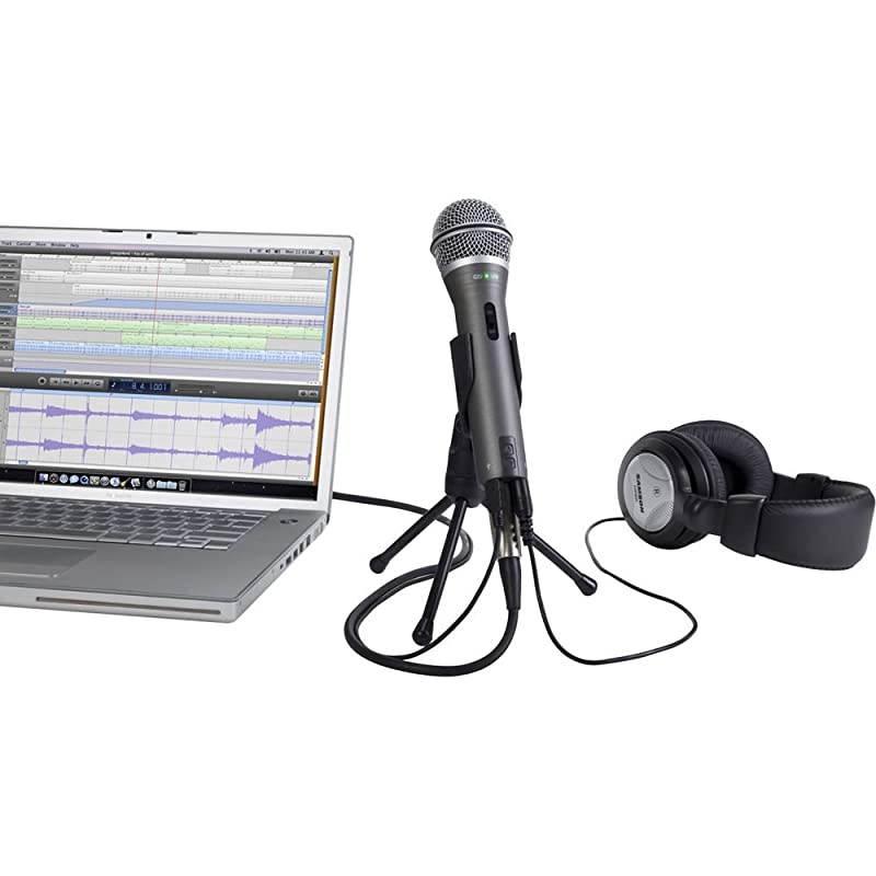 Q2U Handheld Dynamic USB Microphone Recording and Podcasting Kit + Accessory Bundle