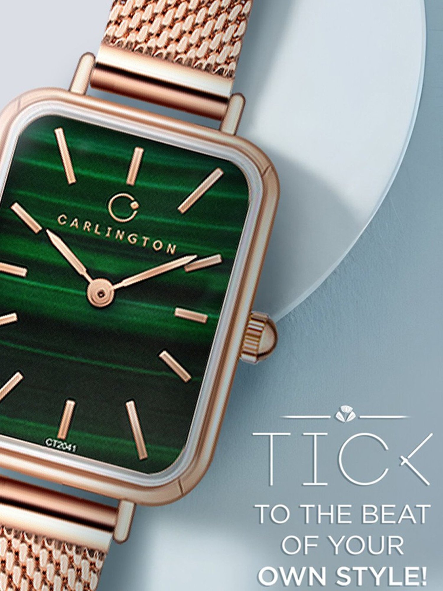 Carlington Iconic 2041 RoseGreen Analog Watch for Women