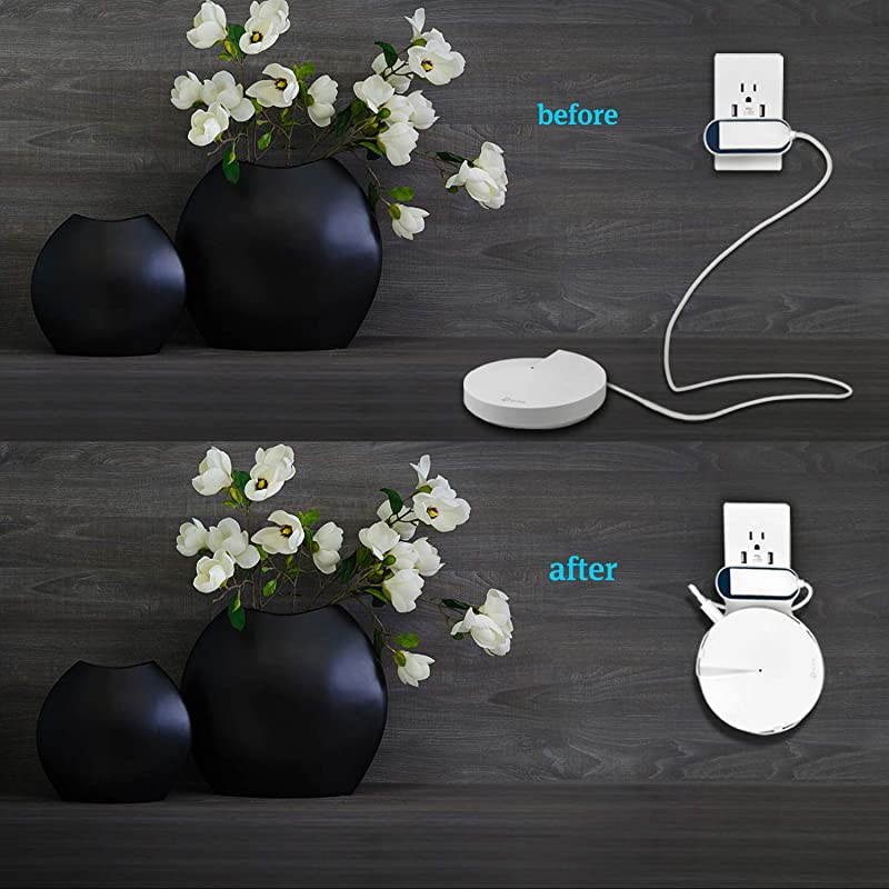 Wall Mount for TPLink Deco M5 Whole Home Mesh WiFi System Sturdy Bracket Holder for TPLink Deco M5 Space Saving TPLink Router Wall Holder Plug in Without Messy Wires or Screws
