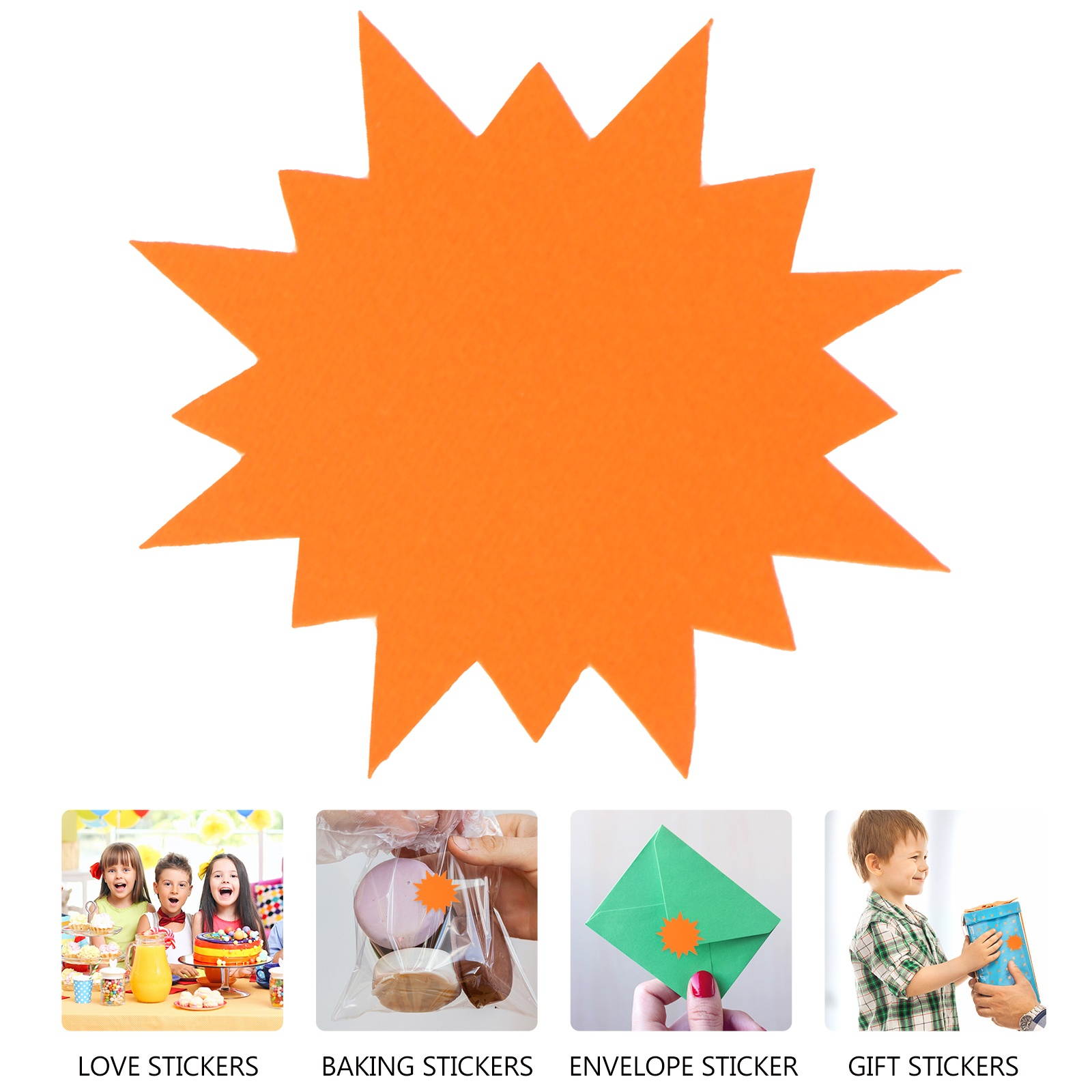 1 Roll/500pcs Decorative Stickers Fluorescent Color Label Explosion Pattern Label