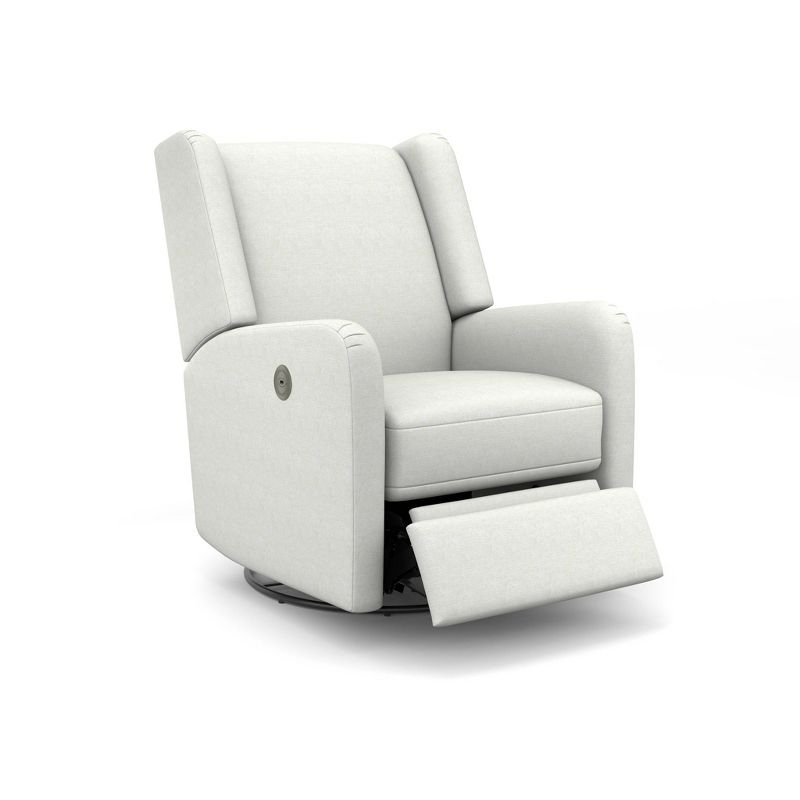 Best Chairs Inc. Shaylyn Power Swivel Glider Recliner - Snow