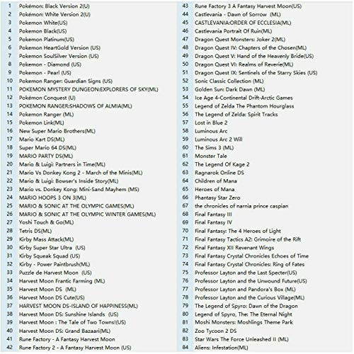 208 in 1 Game Cartridge Multicart, Game Pack Card Super ComboApply to Nintendo DS/NDS/NDSL/NDSi/3DS/2DS XL/LL