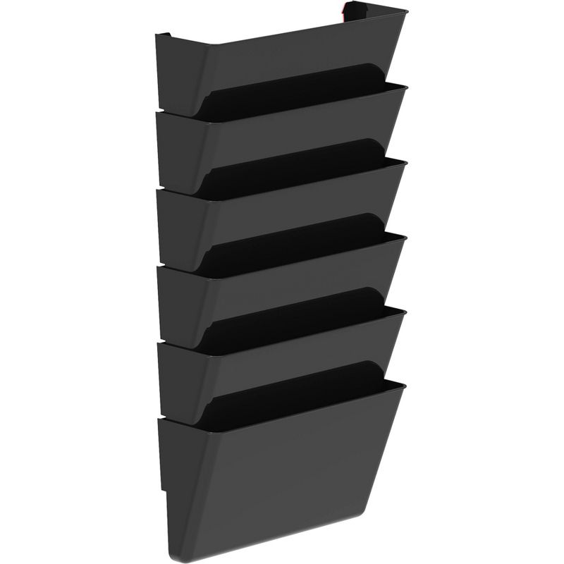 Storex 12pk Snap & Stack Wall File Pockets - Black