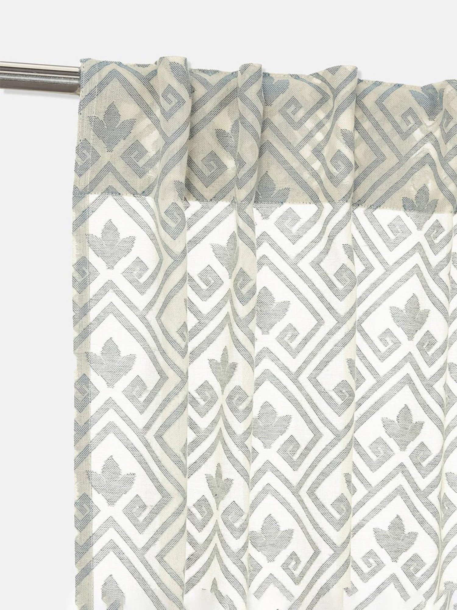 Fabindia Home Coramandel Woven Grey Cotton 7 ft Door Curtain