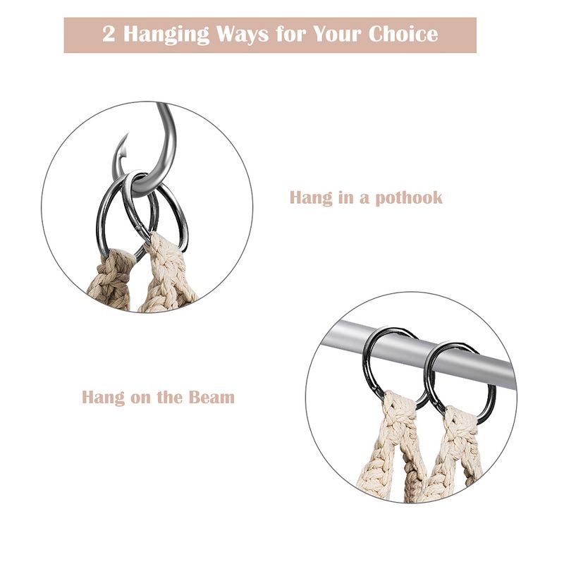 La Siesta HAL21-1 Habana Organic Cotton Lounger Comfortable Indoor Outdoor Hammock Chair with Suspension Set and Bamboo Spreader, Nougat