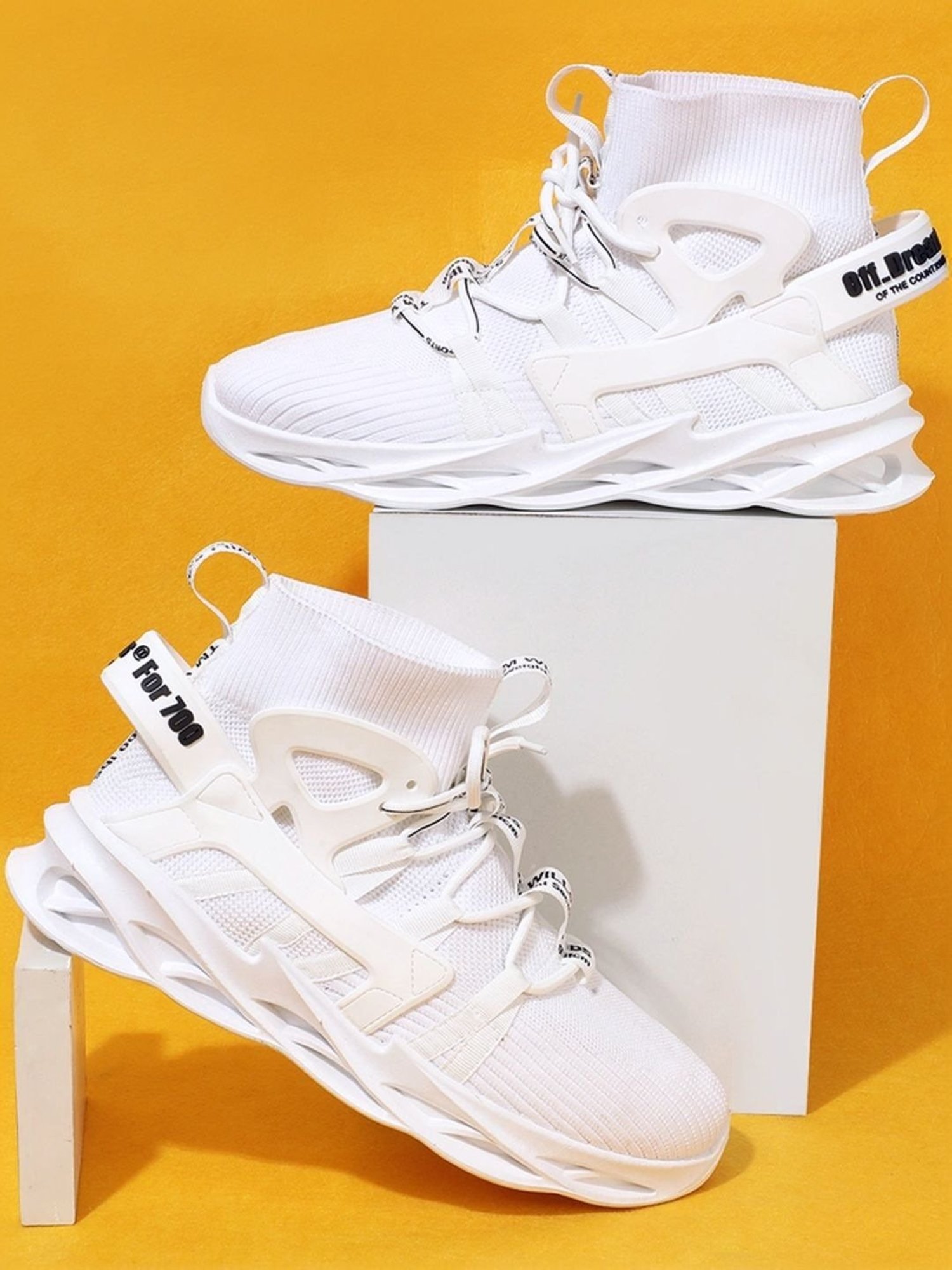 Rapid Box Men's White Running Shoes