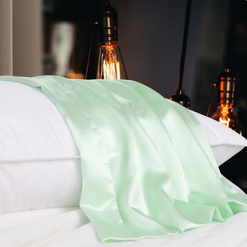 1 Pc 20&rdquo; x 30" Silk for Facial Beauty and Hair Pillow Case Black - PiccoCasa