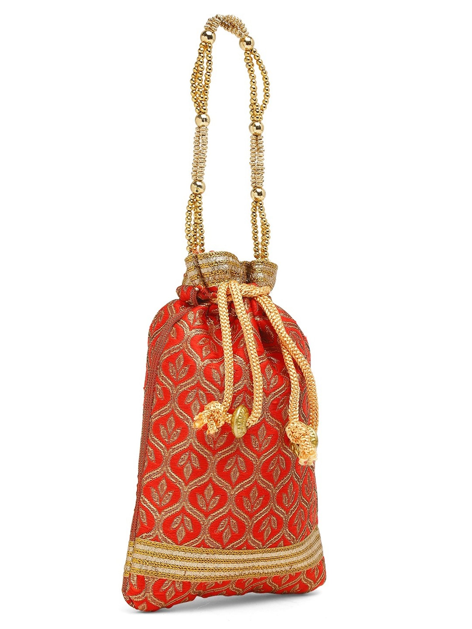 Glam Story Red Embellished Small Potli