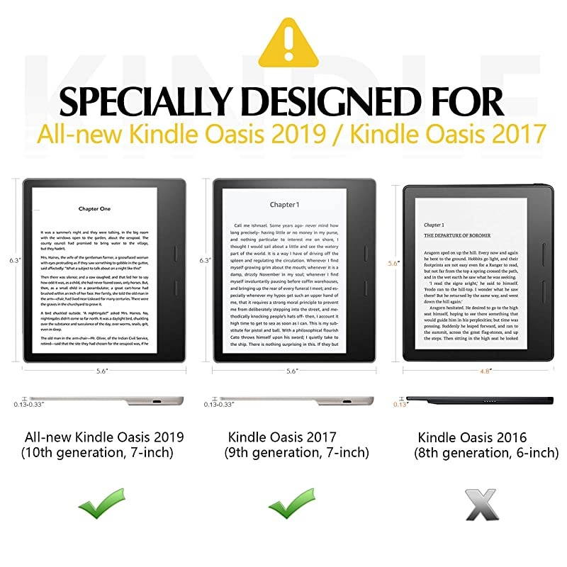 Case Fits AllNew Kindle Oasis 10th Generation 2019 Release 9th Generation 2017 Release Premium PU Leather Lightweight Shell Crushproof Cover with Auto WakeSleep Black