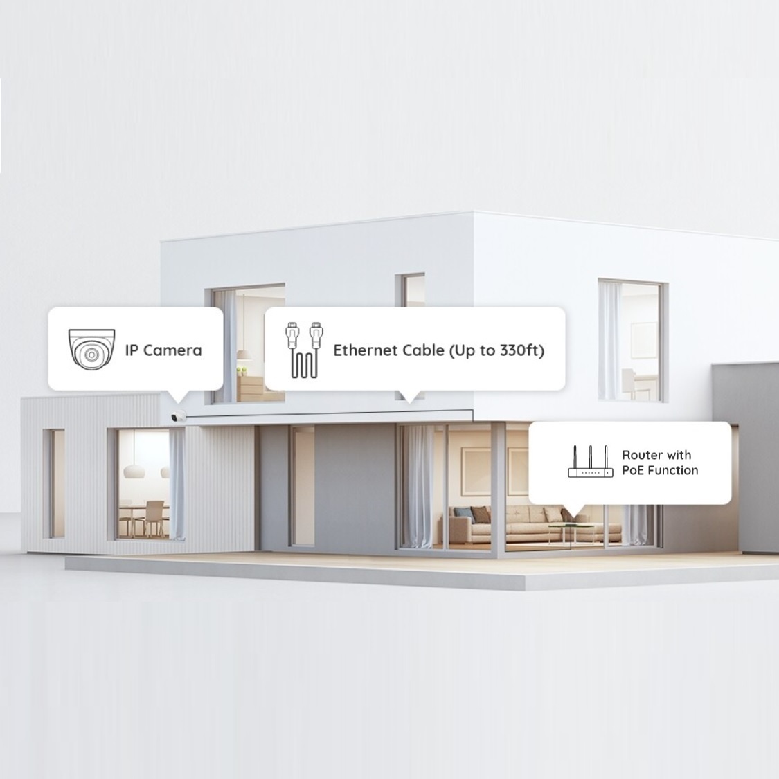 Reolink 5MP HD Outdoor POE Security Camera Smart Human/Vehicle Detection Audio Work with Google Assistant Bullet Camera RLC-510A