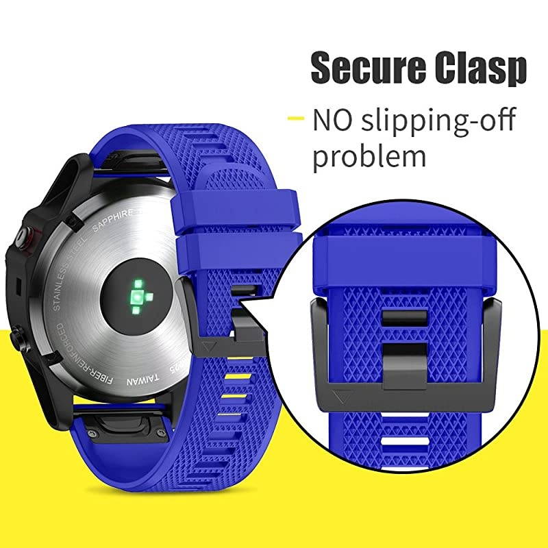 Compatible with Fenix 5 Band Easy Fit 22mm Width Soft Silicone Watch Strap Replacement for Fenix 5Fenix 5 PlusForerunner 935Approach S60Quatix 5 Royal Blue