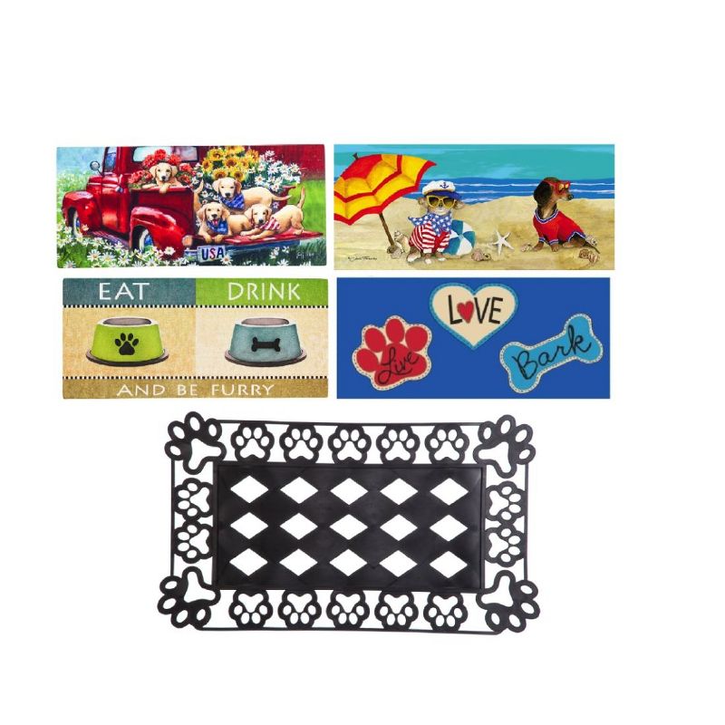 Evergreen Flag Sassafras Doormat Dog Lovers Floormat Set of 5