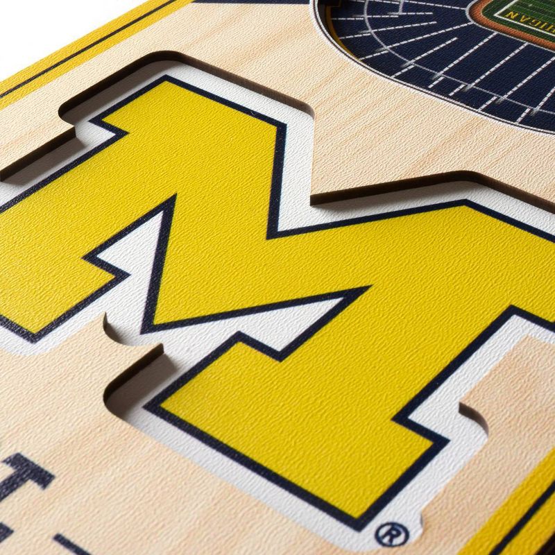 NCAA Michigan Wolverines 6"x19" 3-D Stadium Wall Sign
