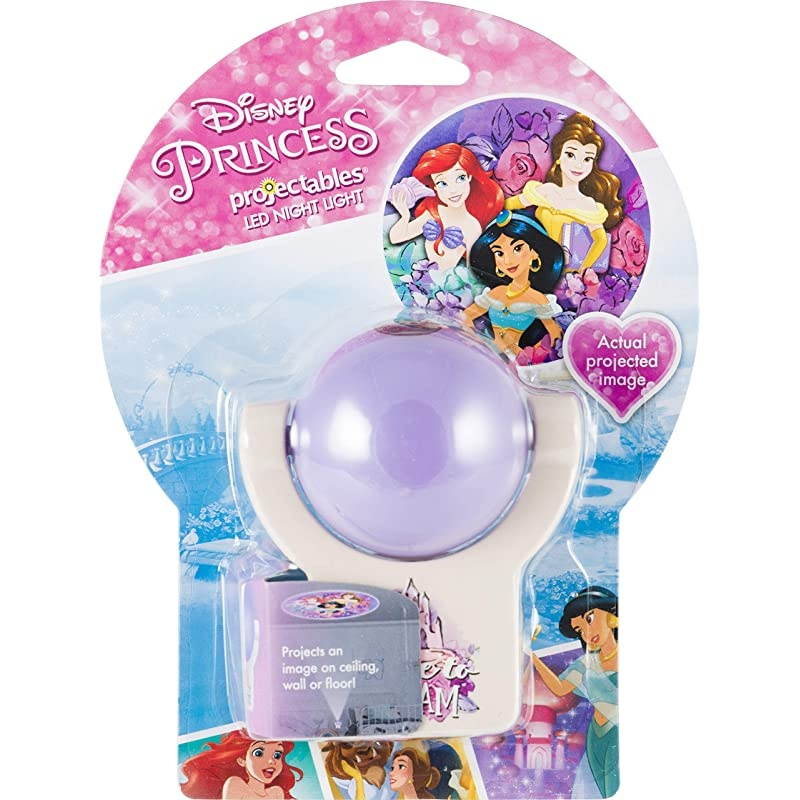 Disney Princess LED Night Light Plugin DusktoDawn Ariel Belle and Jasmine on Ceiling Floor or Wall Ideal for Girls Room Nursery Playroom Bathroom Bedroom 13230 1Image