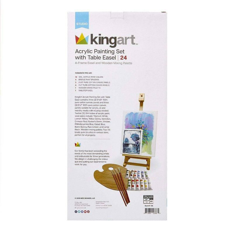 24pc Acrylic Paint Table Easel Set - Kingart