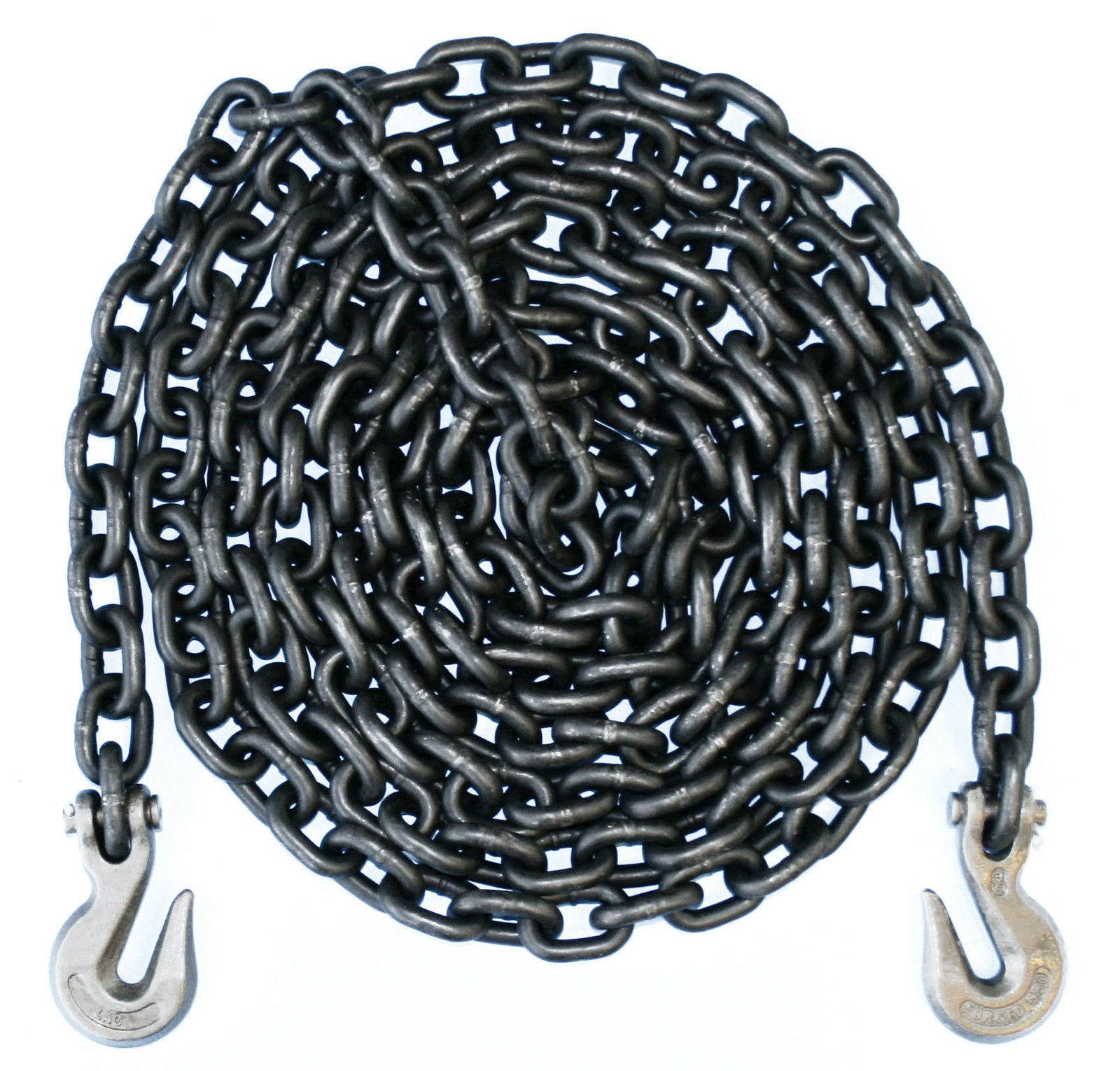 1/2 Inch 20 Foot Feet Grade 80 Transport Binder Chain Grab Hooks on Both Ends