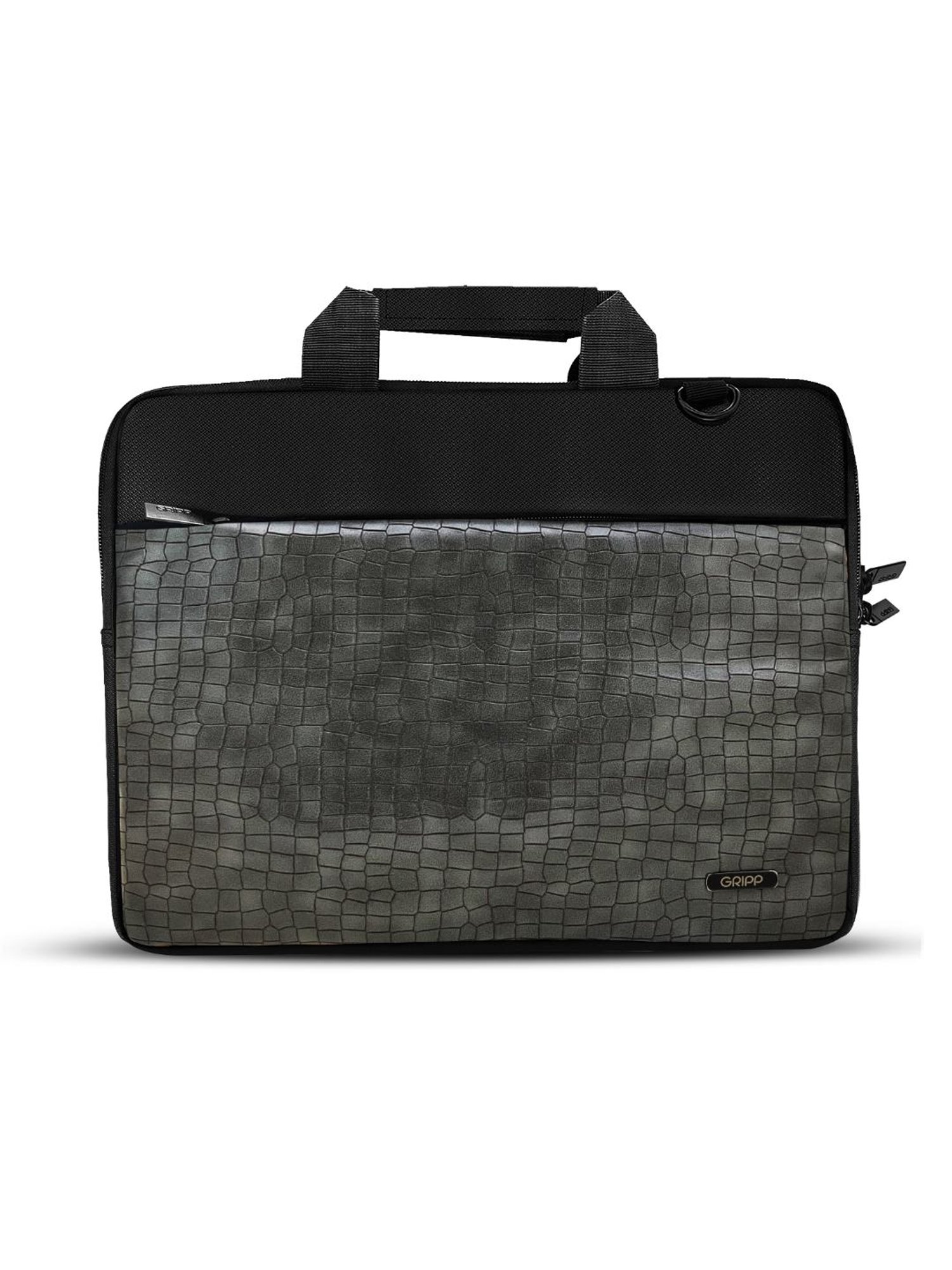 Gripp Croc Compact Fleet Executive Business Laptop & Tablet Bag For Macbook 13.3 & 14(Black & Green)