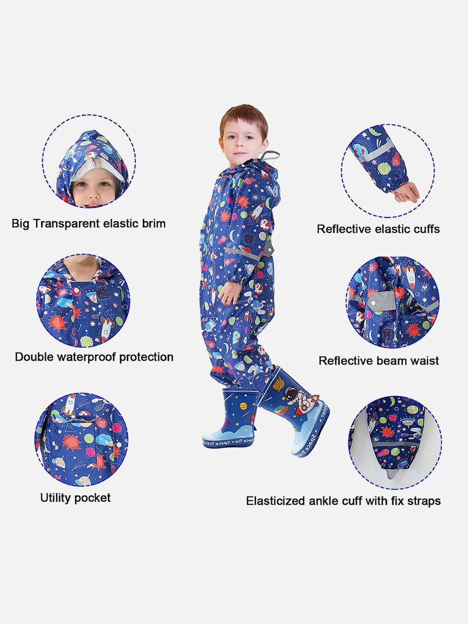 Little Surprise Box Kids Pink Printed Full Sleeves Raincoat