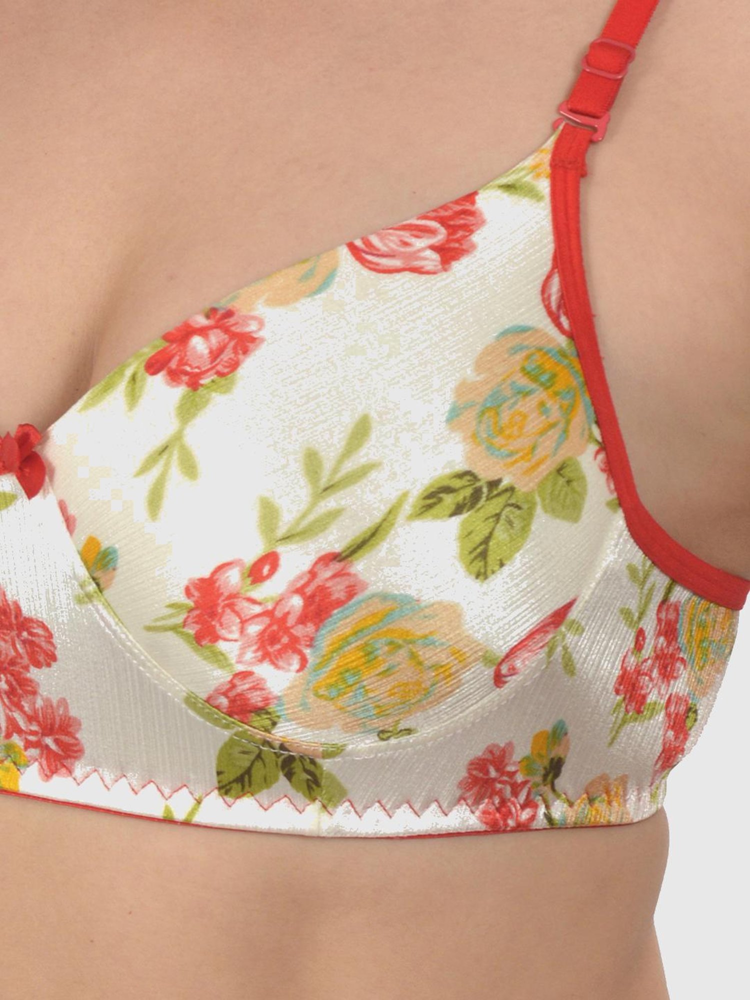 mod & shy Green Floral Lightly Padded Bra