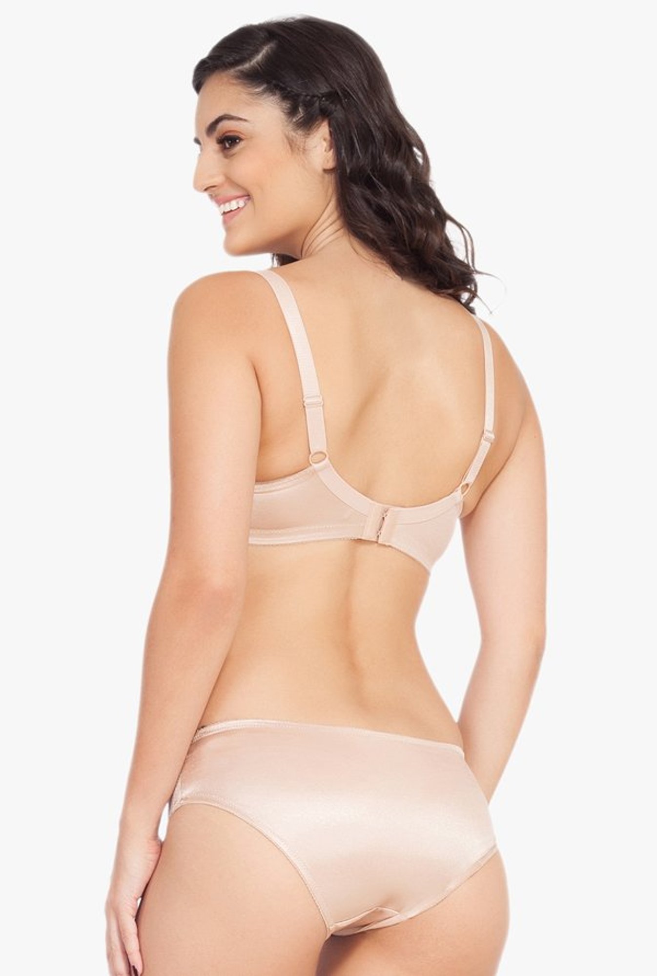 Soie Beige Minimizer Bra & Hipster Panty