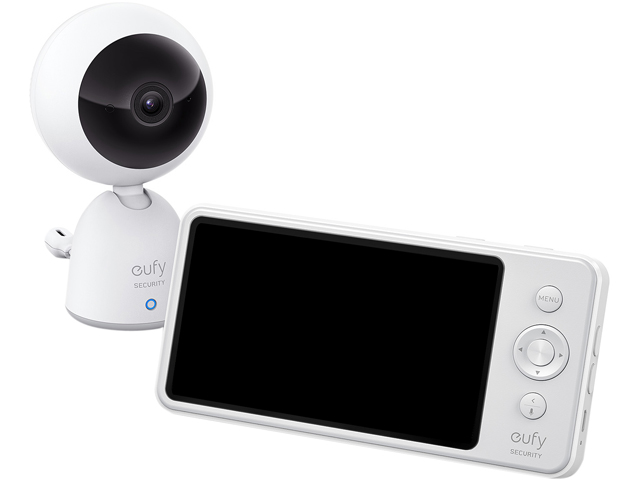 eufy Security Video and Audio Baby Monitor, 720p Resolution, Large 5" Display, 5,200mAh Battery, 2-Way Audio, Night Vision, Lullaby Player, 1000 ft. Range, Ideal for New Moms, Manual Pan & Tilt