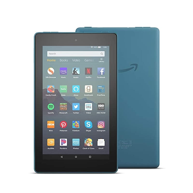 Fire 7 Essentials Bundle including Fire 7 Tablet Twilight Blue 32GB  Standing Case Twilight Blue and Nupro AntiGlare Screen Protector