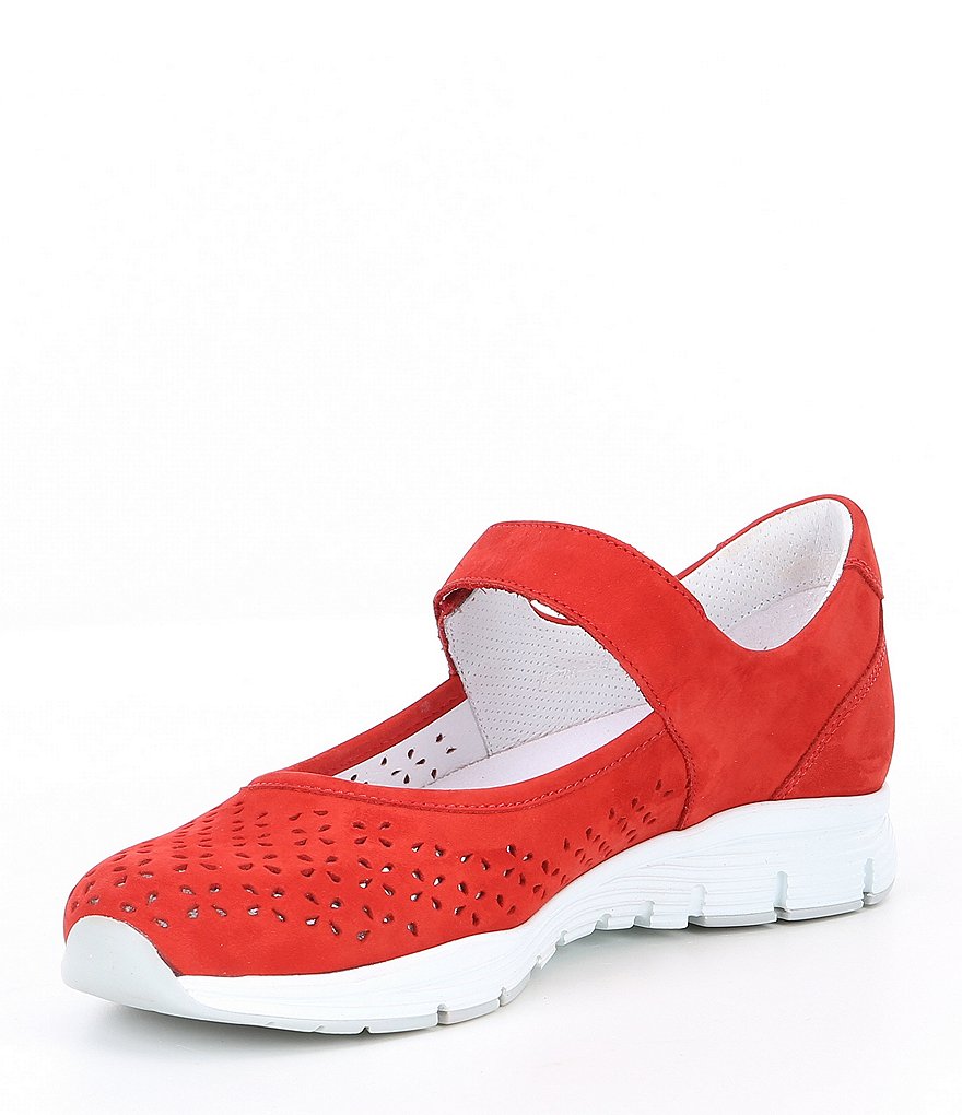 Mephisto Perforated Leather Flat Mary Janes