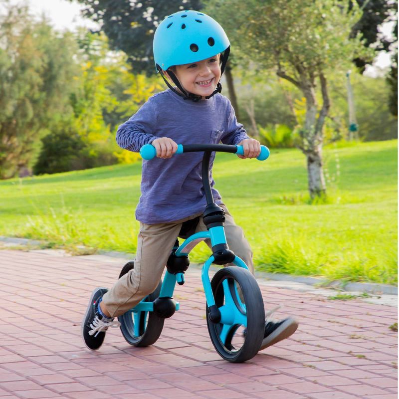 Kinderfeets White Adjustable Toddler and Kids Bike Helmet Bundle with Kinderfeets Sage GreenTiny Tot PLUS 2-in-1 Balance Trike Tricycle