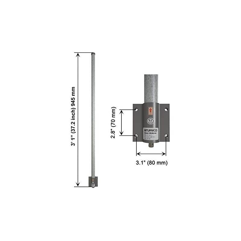 WiFi Outdoor Omni Antenna Gain 12dB 24Ghz Roof Mount 3 Foot Long Wireless Network ExtenderRepeater Range Booster PoleNFemale Cable Connector HouseRVCampingBoat Signal Amplifier  TP551