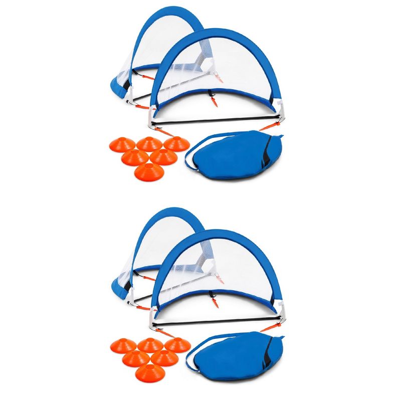 Training Equipment 2.5 Foot Pop Up Soccer Goal Game with Disc Cones (2 Pack)