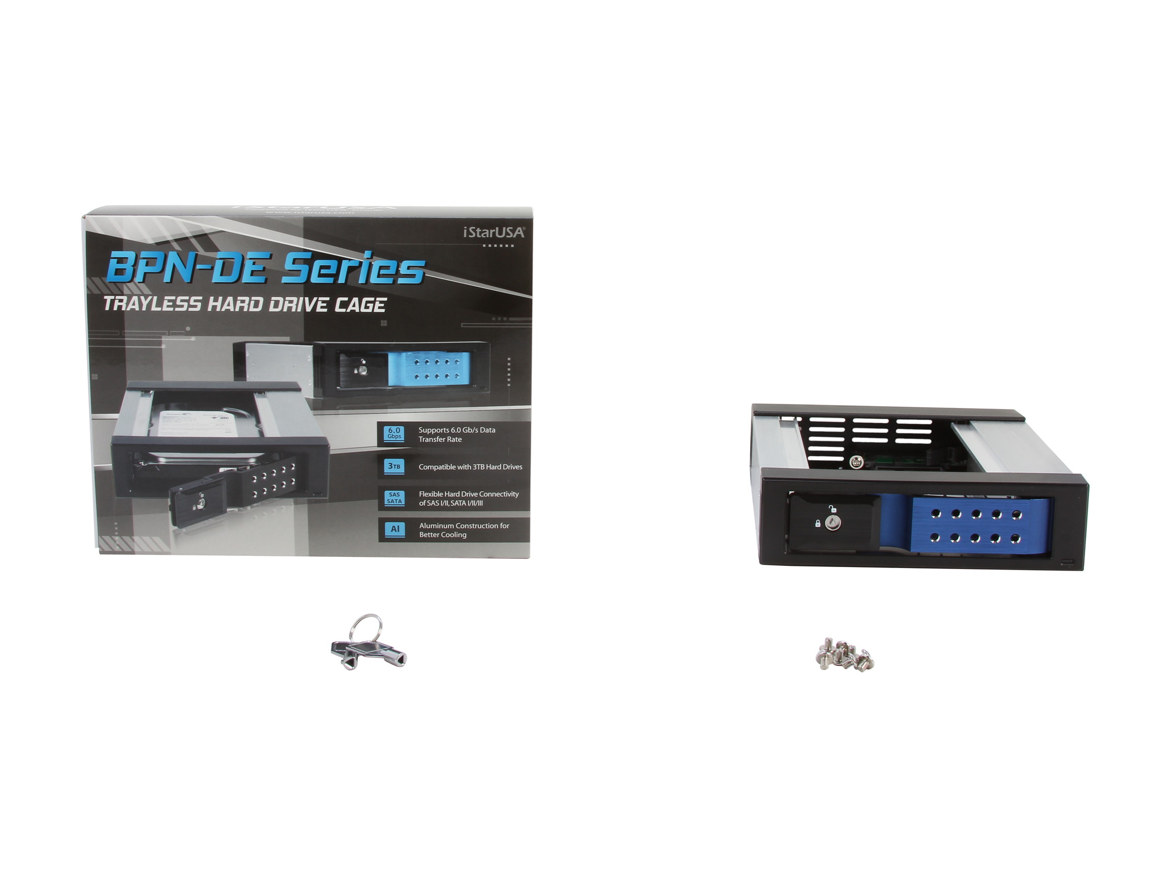 iStarUSA BPN-DE110SS-SILVER Trayless 5.25" to 3.5" SATA SAS 6 Gbps HDD Hot-swap Rack