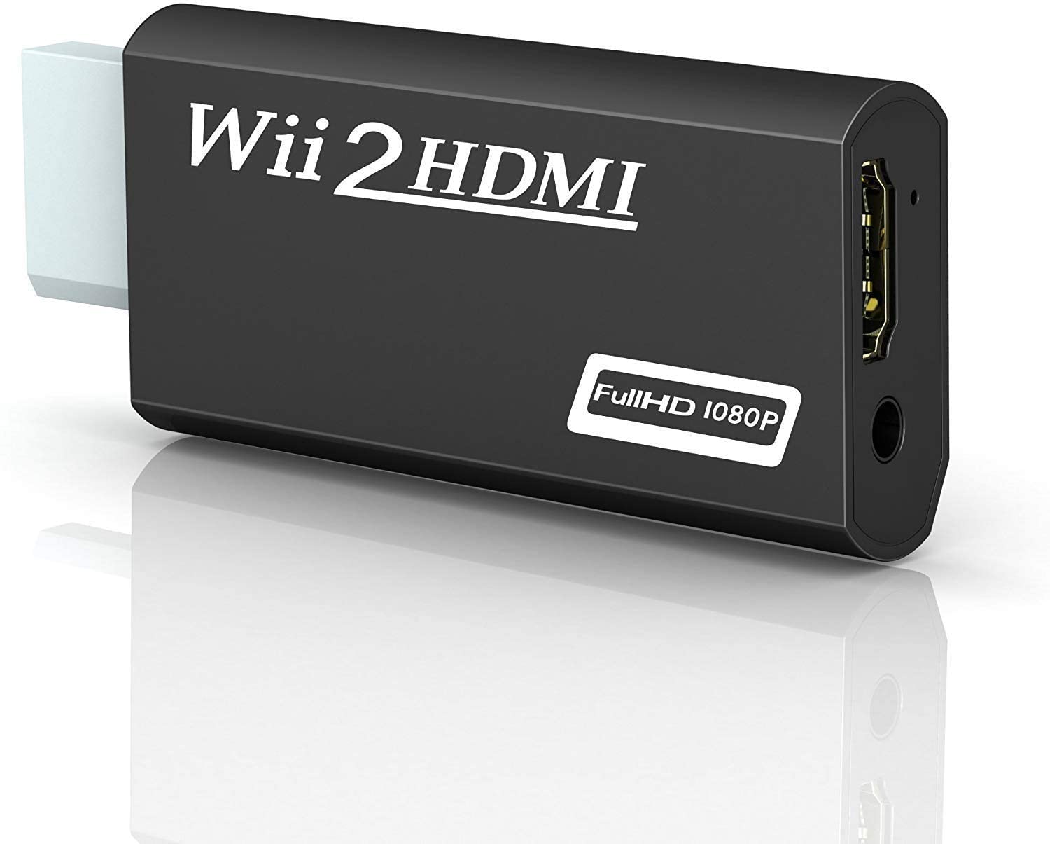 Wii Hdmi Converter Adapter, Hannord Wii to Hdmi 1080p Connector Output Video 3.5mm Audio - Supports All Wii Display Modes, Black