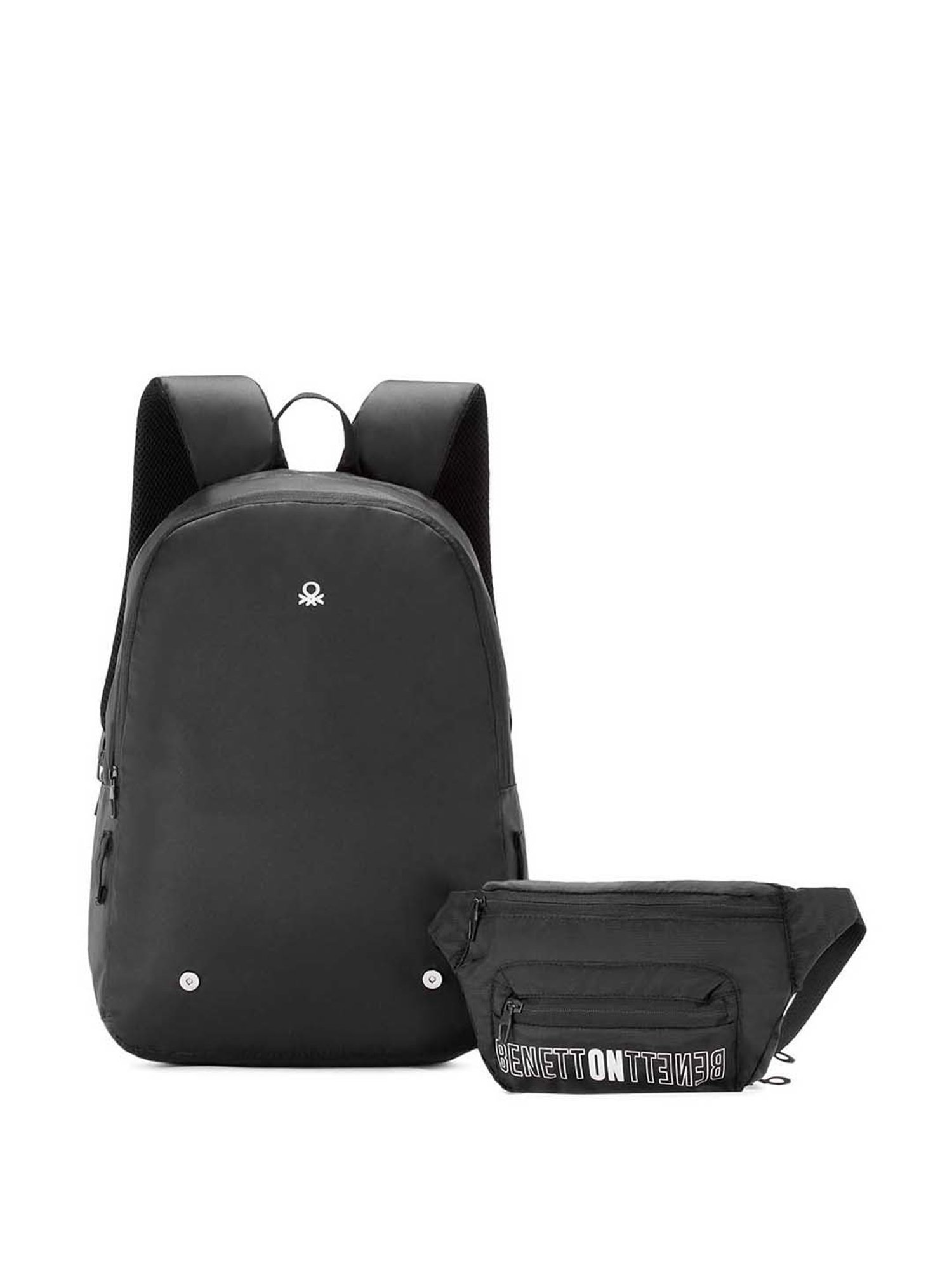 United Colors of Benetton Olivine 9 Ltrs Black Small Laptop Backpack