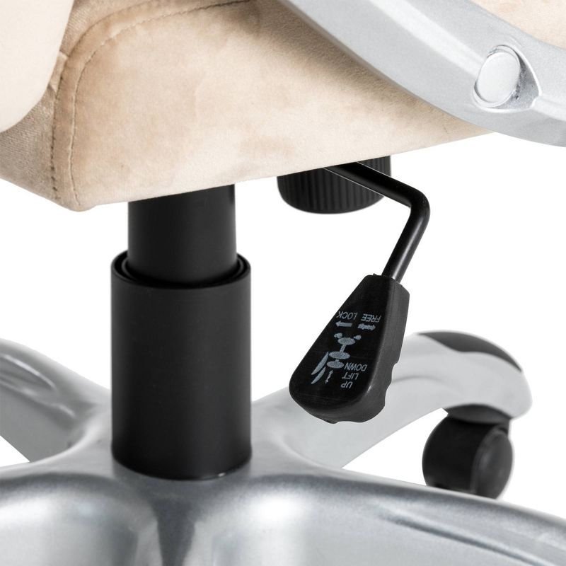 Velvet Gaslift Adjustable Swivel Office Chair Brown - Glitzhome