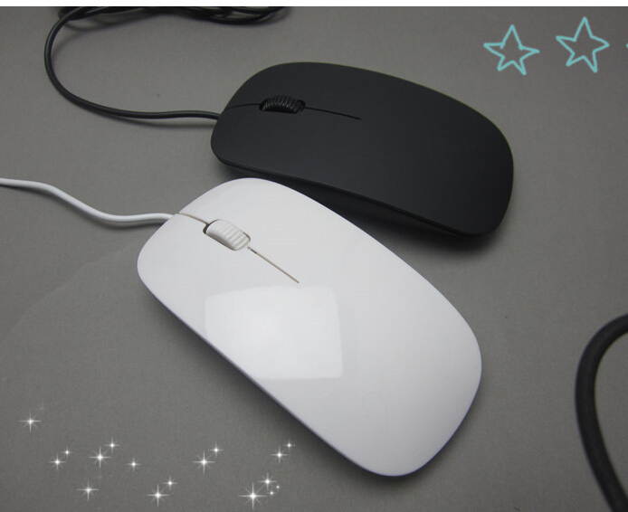 Optical game mouse Black or white wired mouse Newest fashion style for MAC for laptop for Compyter PC
