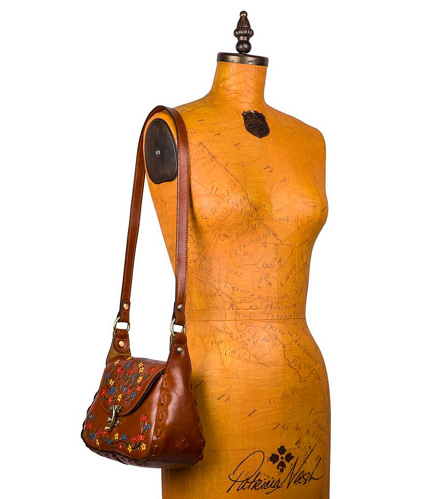 Patricia Nash Hand Painted Floral Collection Micaela Leather Shoulder Bag
