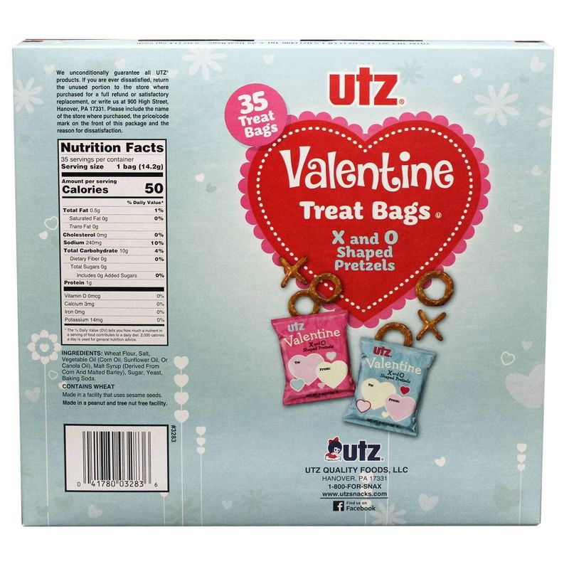 Utz Valentine Fun Shaped Pretzel Exchange Snacks - 35/.5oz