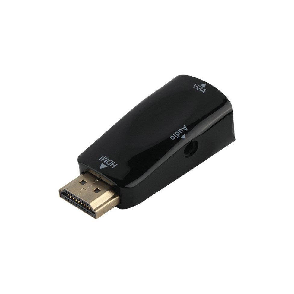 HDMI Male To VGA Female Converter Box Adapter With Audio Cable For PC HDTV PromotionHot  Arrival
