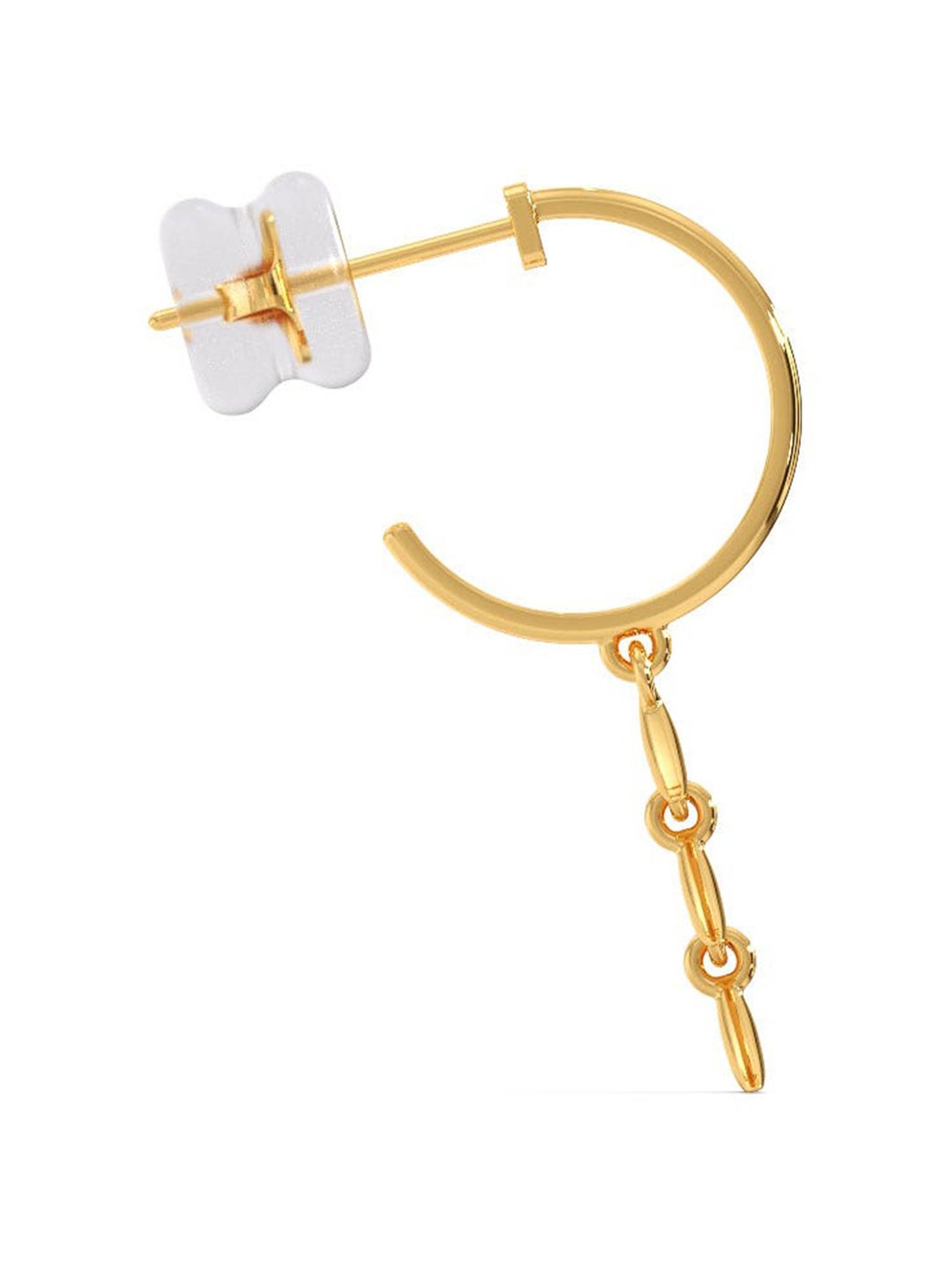 Candere by Kalyan Jewellers BIS Hallmark 18K Yellow Gold Drop Earrings