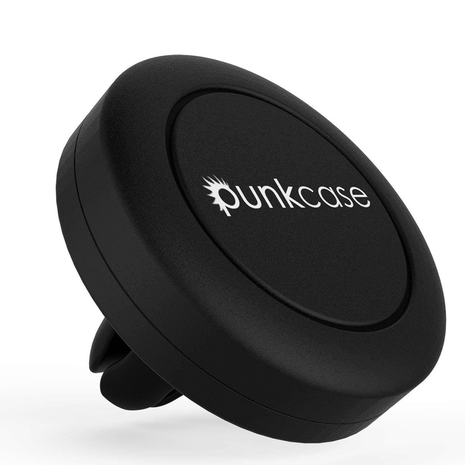 Punkcase Force 2 Magnetic Air Vent Mount, Universal Car Cellphone Holder for all Smartphones, Suitable for Horizontal & Vertical Vents, Strong & Safe to use Magnets (BLACK)