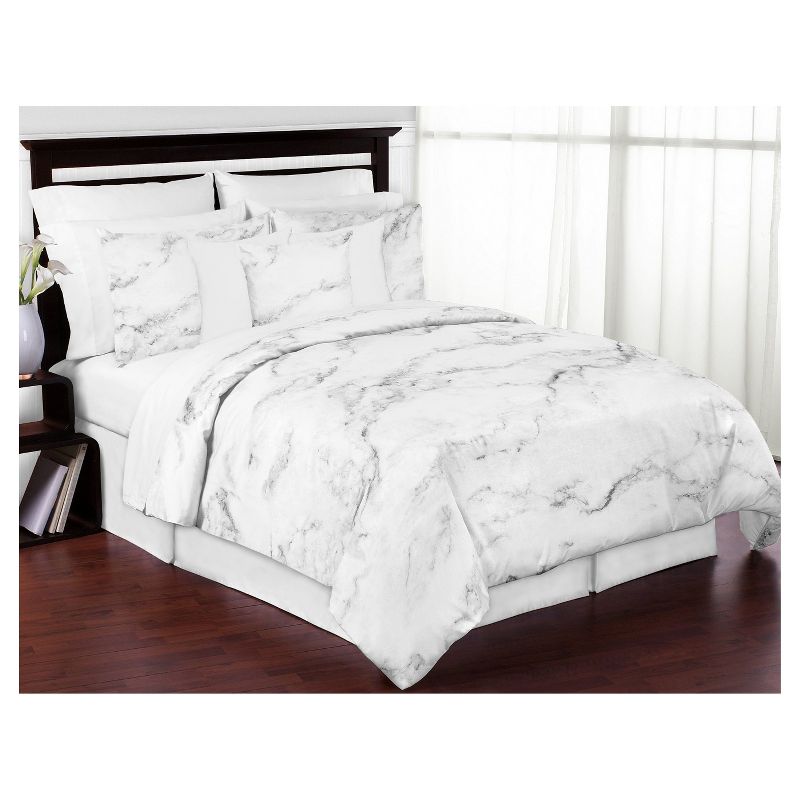 Black & White Marble Comforter Set (Full/Queen) - Sweet Jojo Designs