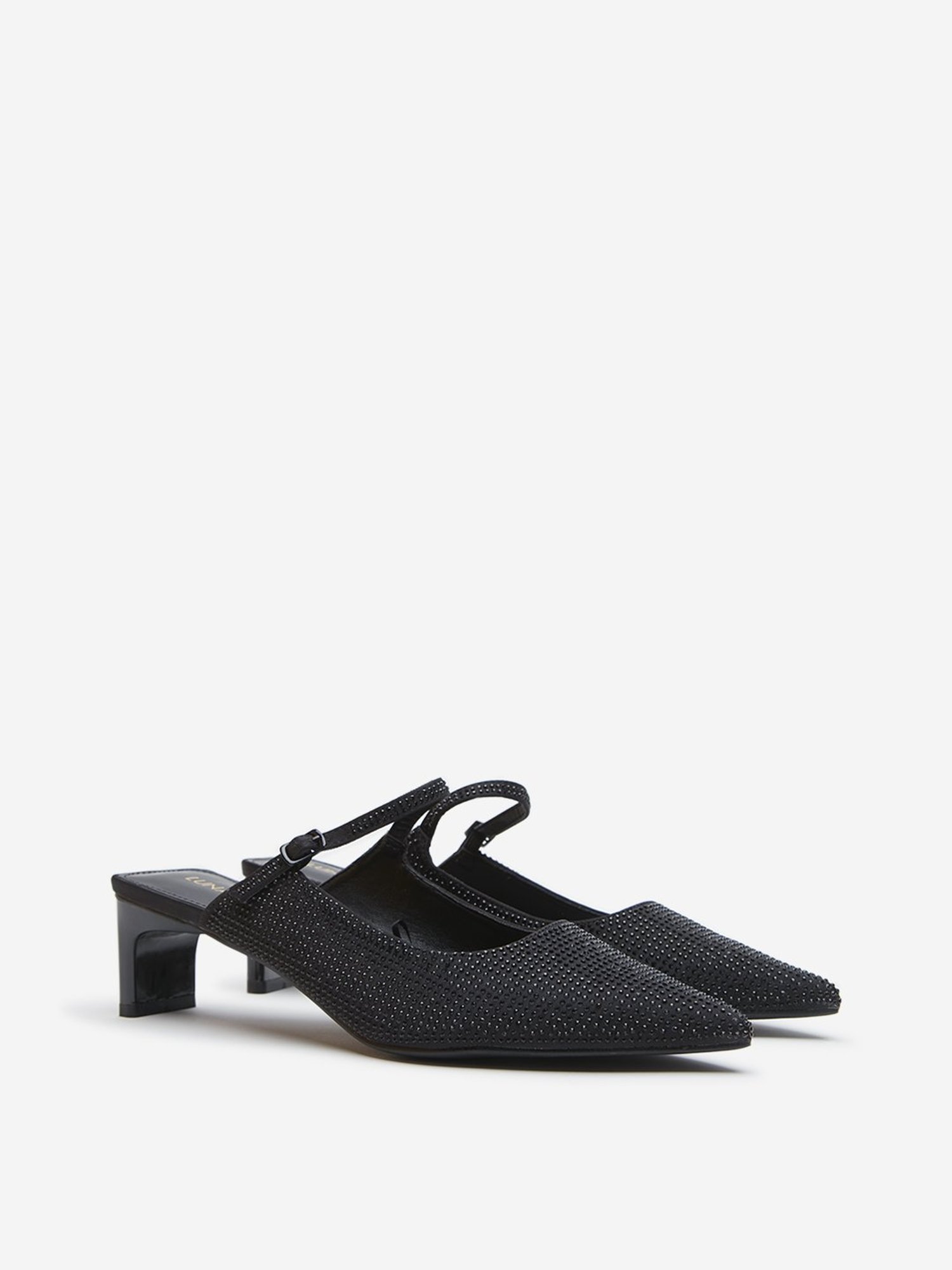 LUNA BLU by Westside Black Embellished Heel Shoes